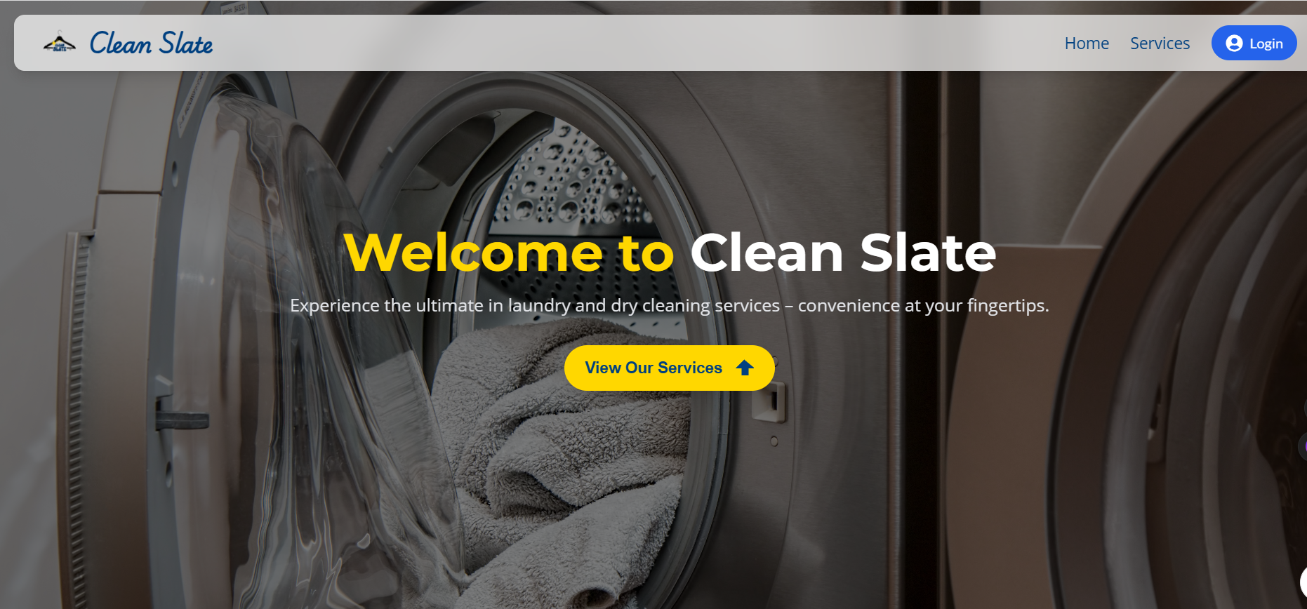Screenshot of A Dry Cleaning and Laundry Web App